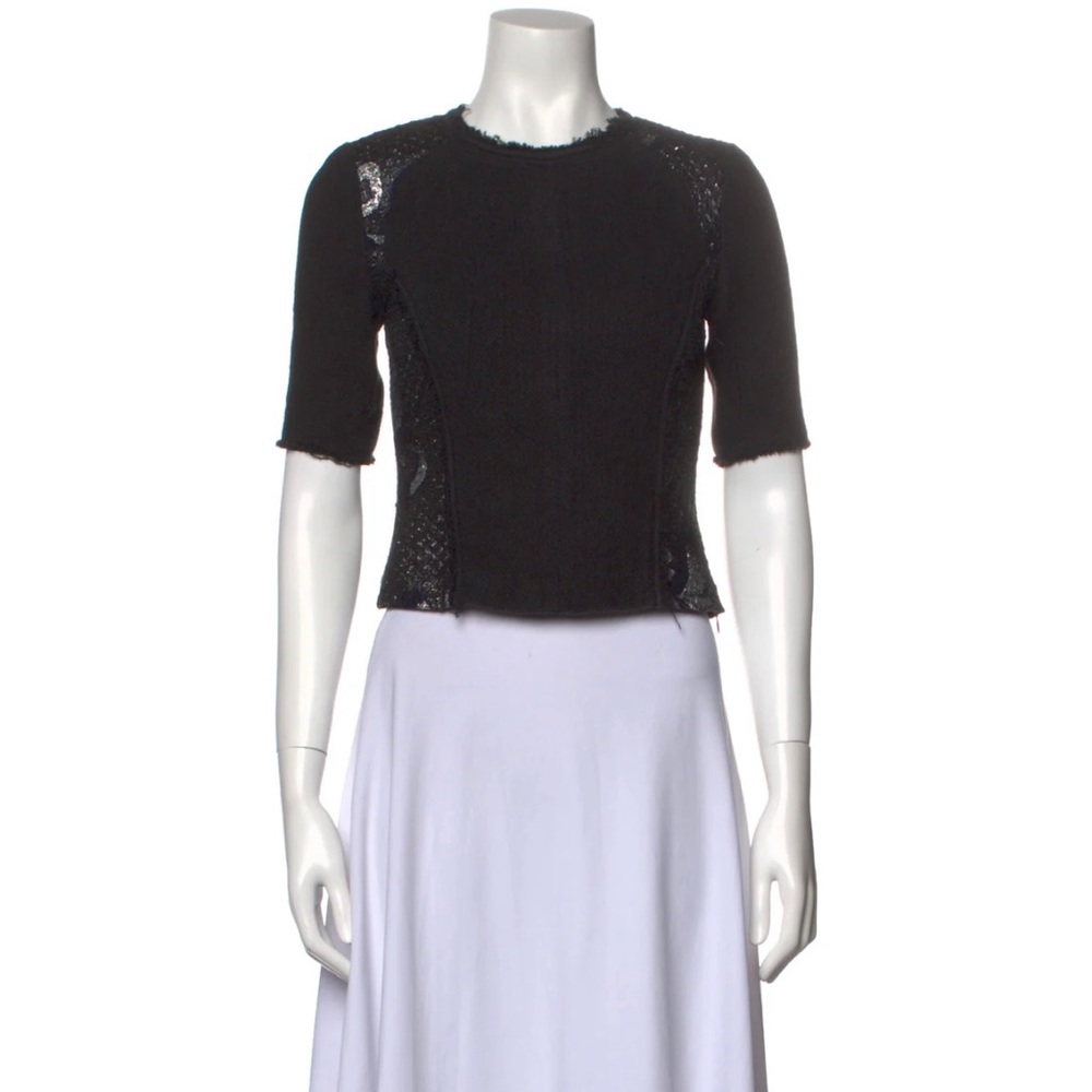 3.1 Phillip Lim linen blend short sleeve fitted top